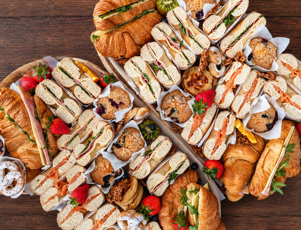 Two brunch platters side by side