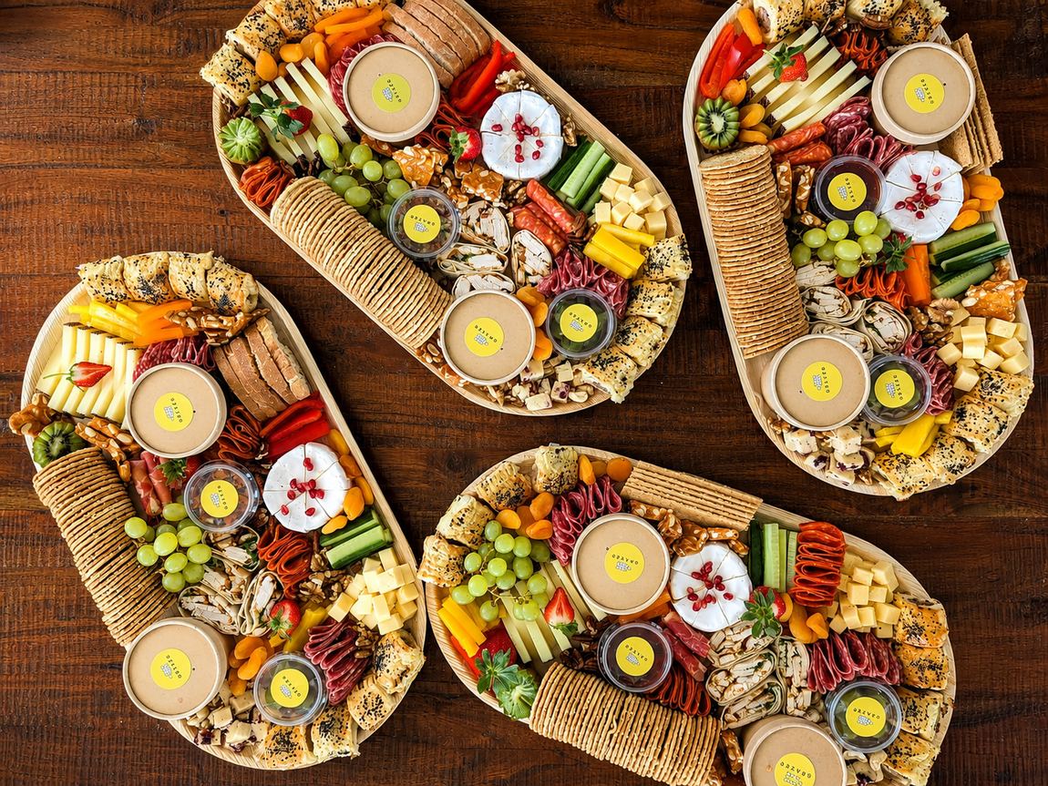 Graze board loaded with deli meats and crackers