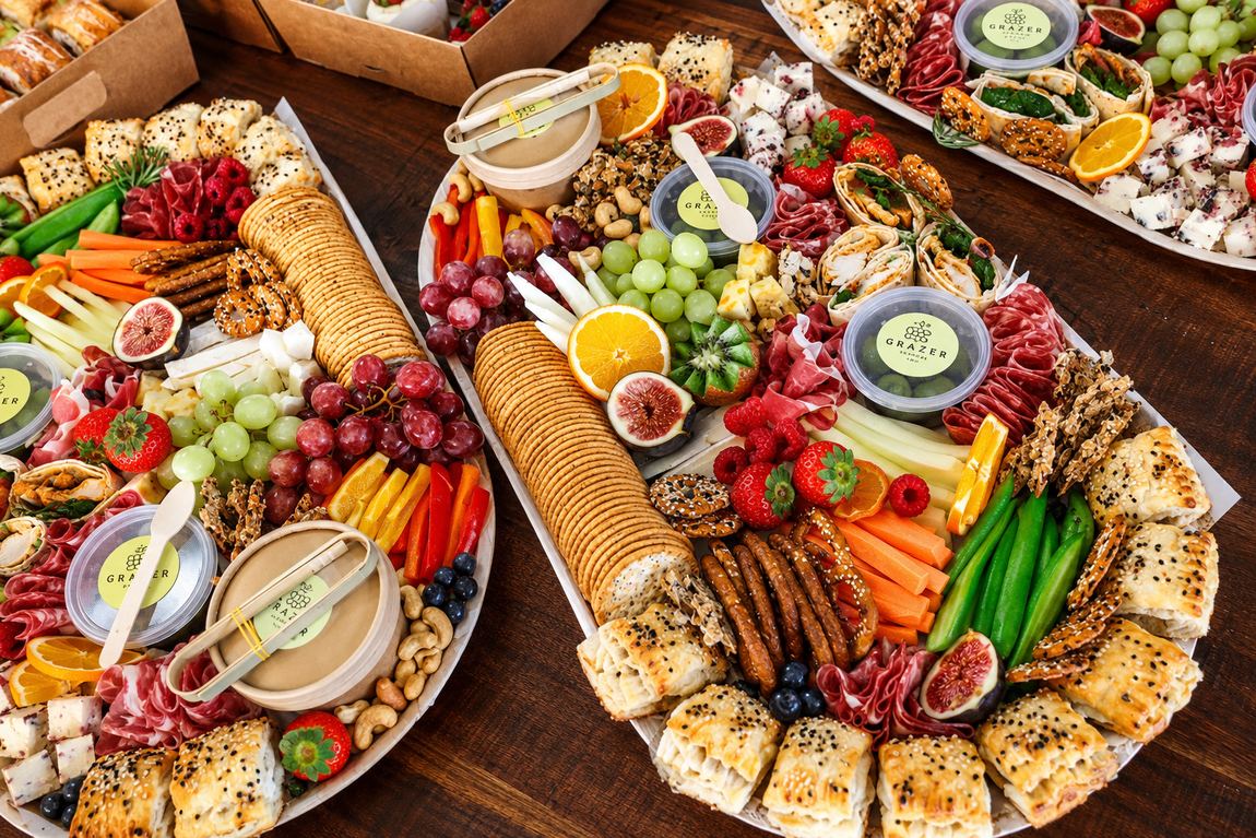 A run of graze boards prepared together