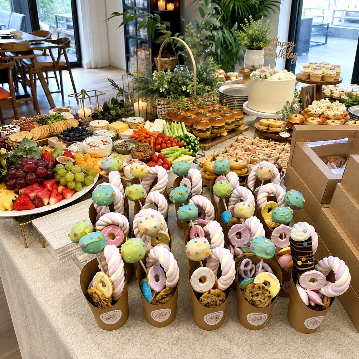 A Grazer Liverpool grazing table laid out for a wedding